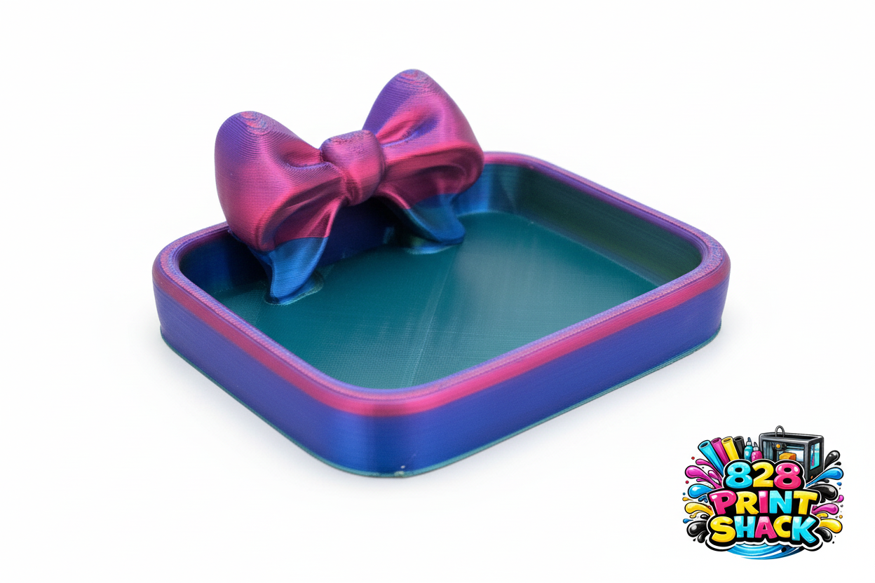 3D Printed Gradient Trinket Tray with Bow