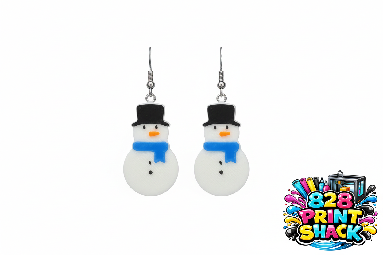 3D Printed Snowman Earrings
